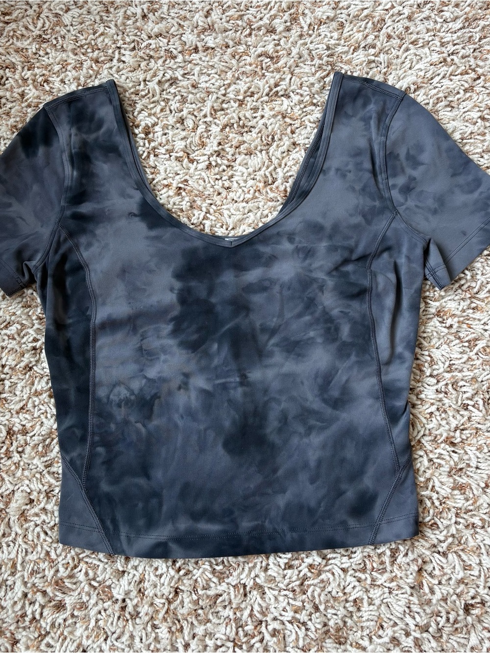 lululemon athletica Black Scoop Neck Short Sleeve Tee: Size 4